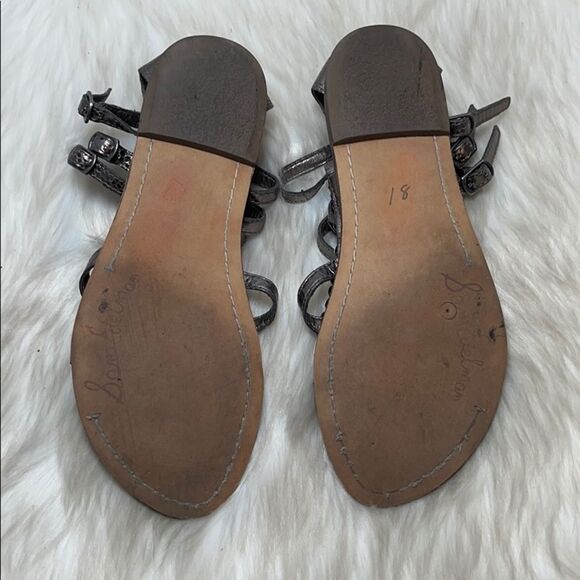 Sam Edelman Sandles Ginger Back Zip Metallic Beaded Gladiator Style size 5 - Picture 7 of 10